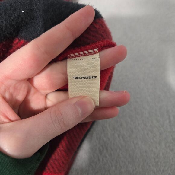 BKE Womens Eased Fit Fleece Buffalo Plaid Flannel Button Up Shacket Size S Boxy - Picture 5 of 7